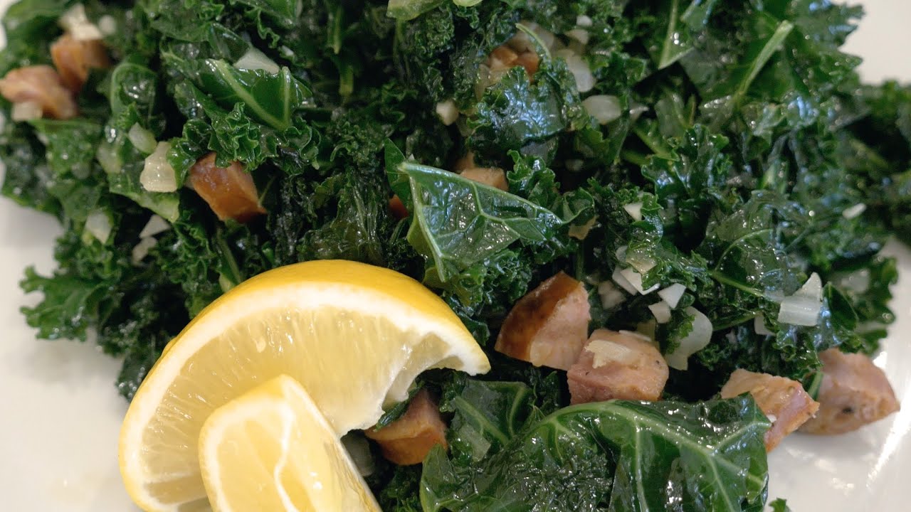 Kale with Andouille Sausage Recipe Simple Sides (Watch in 4K!) YouTube