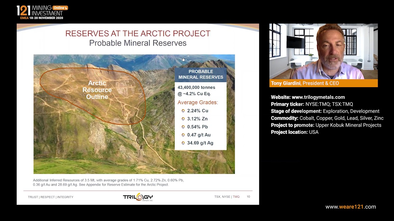 Trilogy Metals (NYSE:TMQ, TSX:TMQ) - 121 Mining Investment EMEA Online November 2020