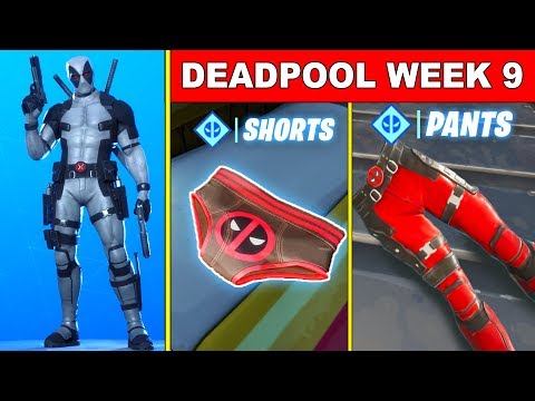 FORTNITE DEADPOOL WEEK 9 CHALLENGES! Find Deadpool's shorts, Salute Deadpool's Pants
