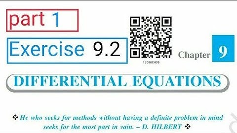 🔴Live Math Class 12/Differential Equation Ex 9.2,part 1
