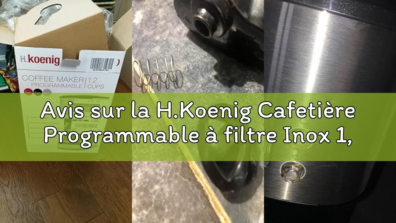 H.Koenig Programmable Drip Coffee Maker MG30, Stainless Steel, 1.5L (12