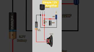 Simple 12V Amplifier circuit diagram #shorts #youtubeshorts