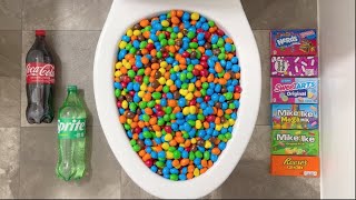 Will it Flush? Coca Cola, Fanta, Sprite, M&Ms, Reeses, Oreos, Pepsi, Rainbow Candy, Food, Monster