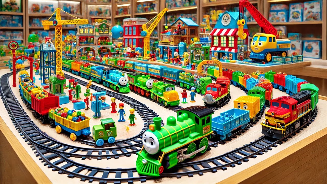 Merakit Mainan Kereta Api Thomas and Friends, Tayo Si Bus Kecil , Unboxing Mainan Kereta Api ASMR 99