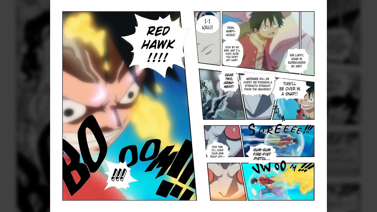 Luffy Uses Red Hawk For The First Time Anime To Manga Youtube