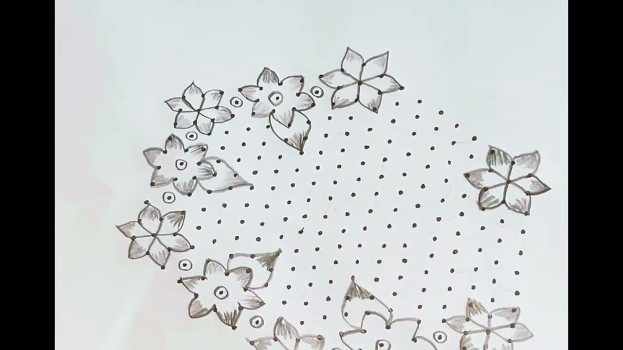 Simple Big rangoli design | Easy rangoli design | Very easy kolam for beginners |