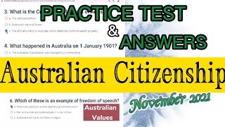 AUSTRALIAN CITIZENSHIP TEST Practice Test & Answers from Immigration website screenshot 1