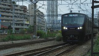 JR埼京線相鉄線直通相鉄線内特急各駅停車海老名行き12000系12002、12102編成145Mが走行！【花月園前踏切No.19、令和2年10月18日日曜日】