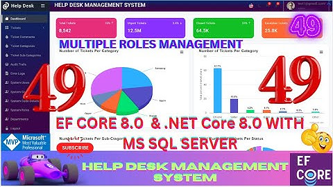 EP 49 Help Desk Management System EF Core NET Core ll .NET 8.0 Tickets, Users, Roles Management,🚀💥