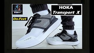 HOKA Transport X (Black / White) ON-FEET
