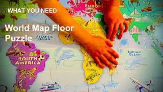 World Map Puzzle to Teach Geography Homeschool Lesson on Geography Continents Oceans Countries