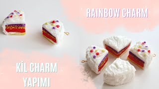 Kil Charm Yapımı | Rainbow Cake Clay Charm #shorts