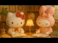 Piano Melody to study and sleep🌙🎵Library Dreams with Hello Kitty &amp; My Melody 📚🌸 |