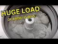 Full Wash: Maytag Commercial Washer MVWP575GW: HUGE Load of Bath Towels overloaded