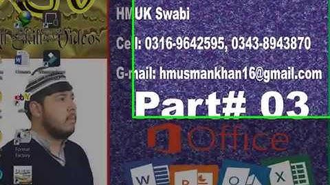 Ms Word Tutorials in Pashto (Part# 03)