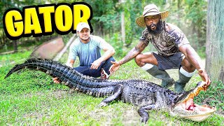 Catch & Cook GIANT ALLIGATORS In The Swamp!