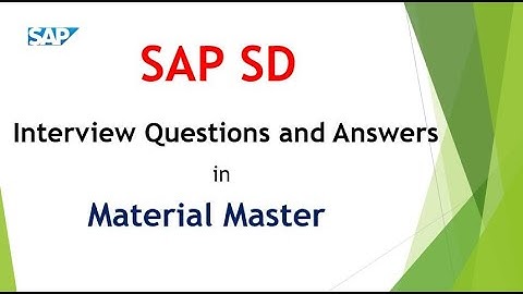 SAP SD Interview Questions and Answers || Material master || Chapter-wise interview questions SAP SD