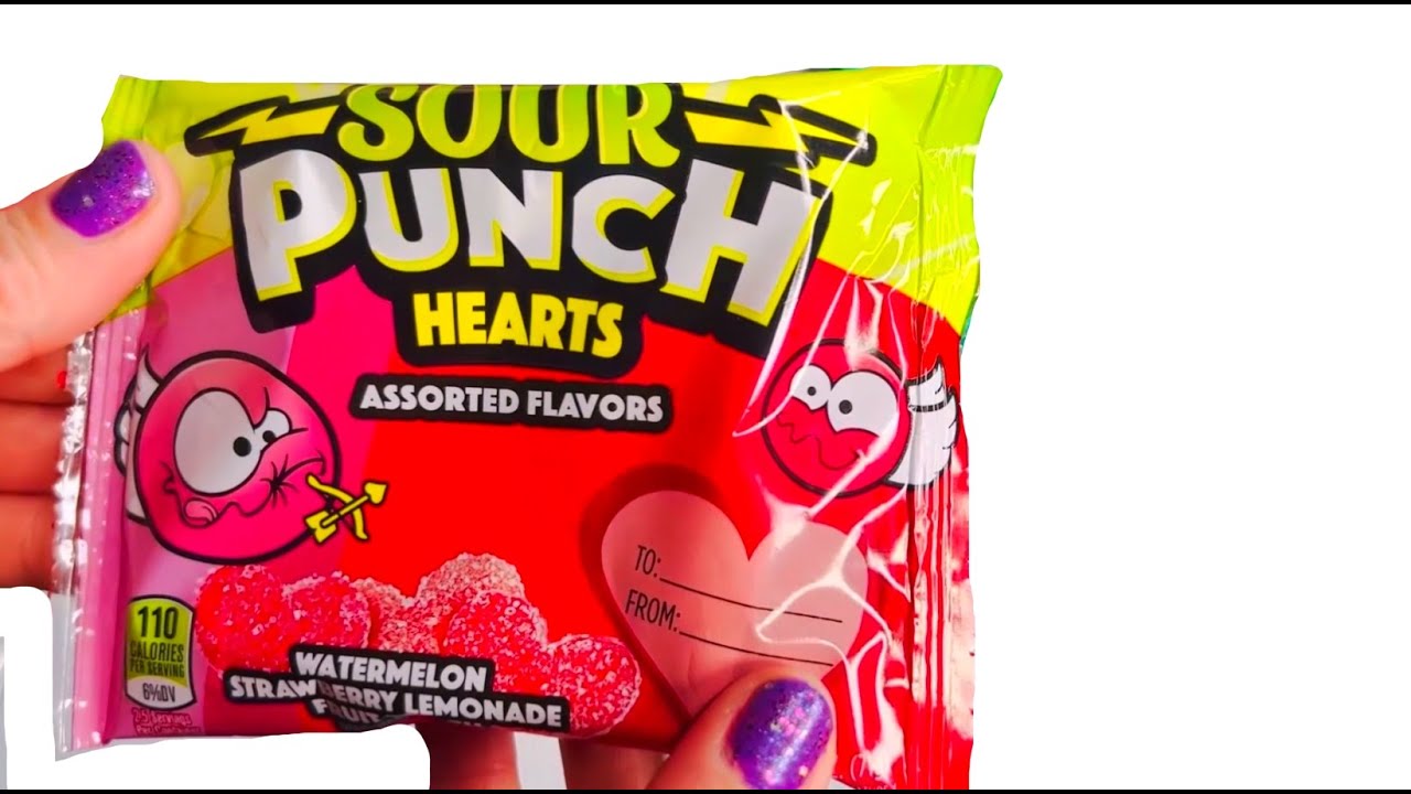 New Valentines day sour punch hearts watermelon strawberry lemonade