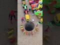 with jcb pushing cool tractor rickshaw cow toys car in pit & near spider man 👶♥️#jcbtoy