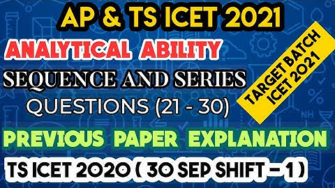 TS ICET PREVIOUS PAPER EXPLANATION | ANALYTICAL ABILITY | TS ICET 2020 | TARGET ICET BATCH 2021