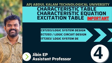 Characteristic Table | Excitation Table | KTU | CST203 ECT203 ITT203 Logic System Design
