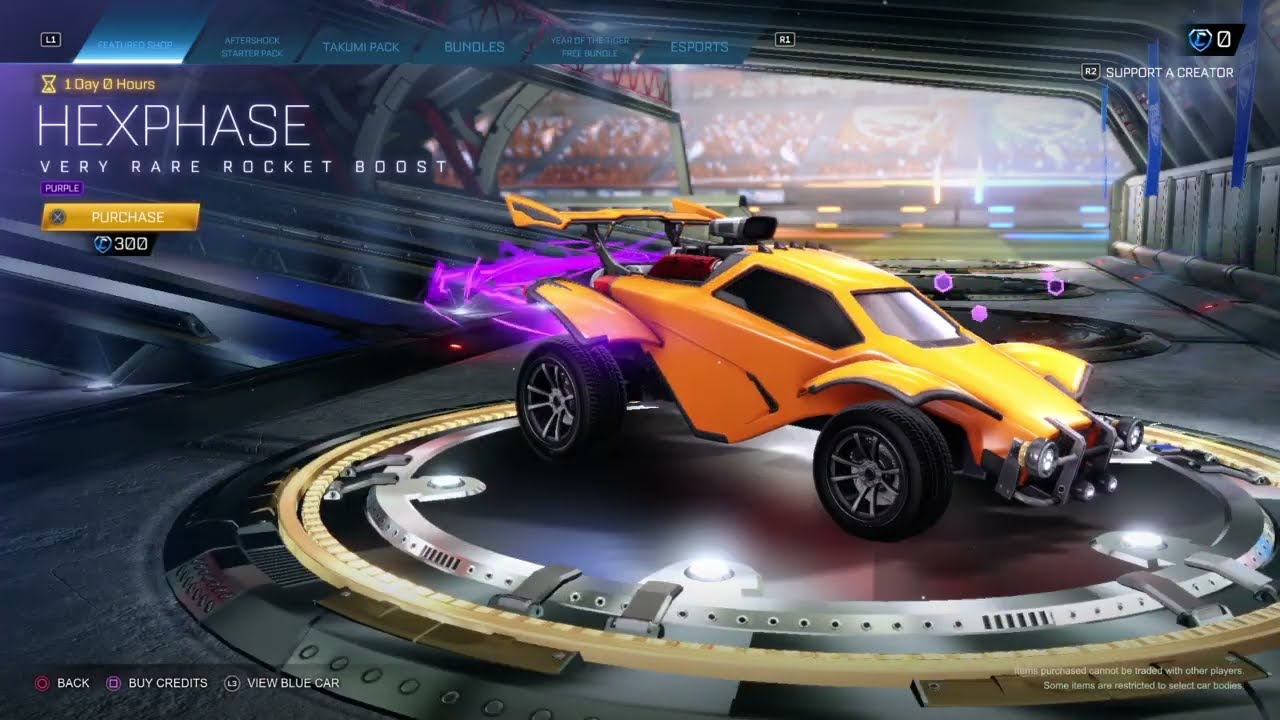 Rocket League item shop today Jan 26 2022 Black Tremor,Orange lobo Wheel,Purple Hexaphase Boost