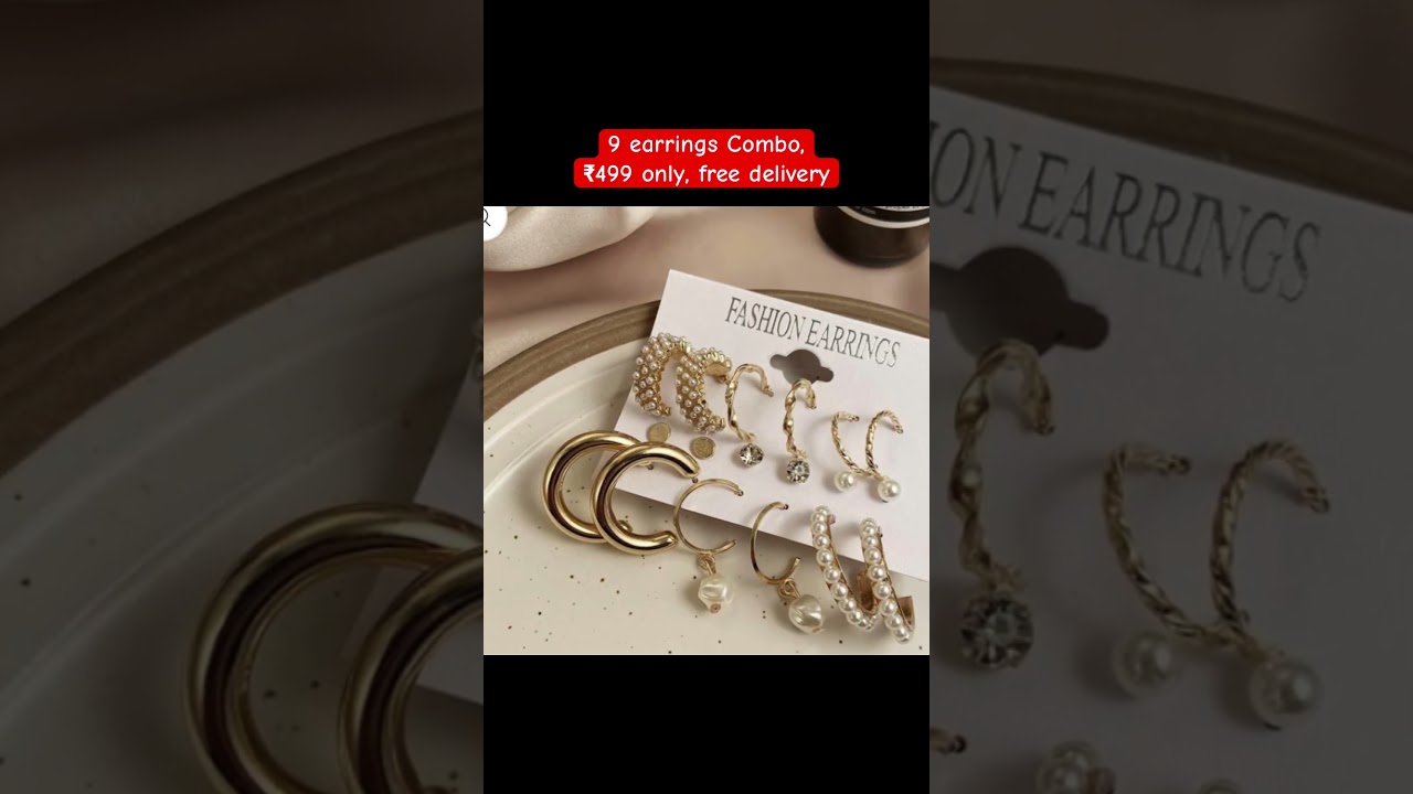 9 earrings Combo for girls 