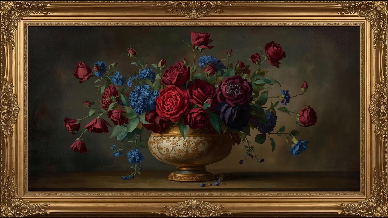 Romantic Vintage Rose Painting 🌹🖼️ | Elegant Classic Floral Wall Art Aesthetic