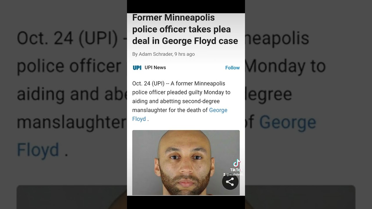 Minneapolis Cop takes plea deal. #minnesota #minneapolis #shorts #acabdevil #georgefloyd
