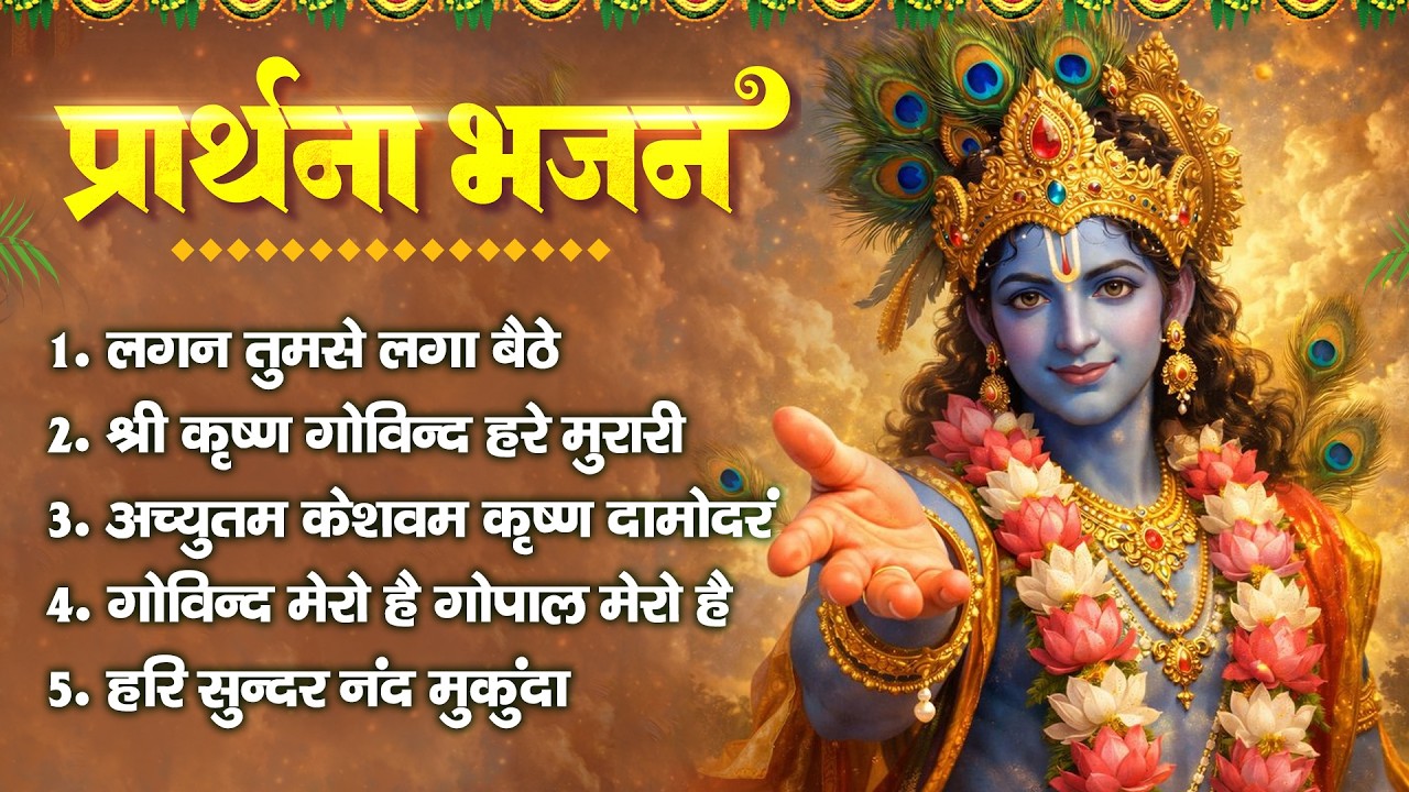 प्रार्थना भजन- लगन तुमसे लगा बैठे, श्री कृष्ण गोविन्द हरे मुरारी, अच्युतम केशवम कृष्ण दामोदरं