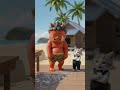 猫ちゃんと鬼さんのテーブルクロス引き対決