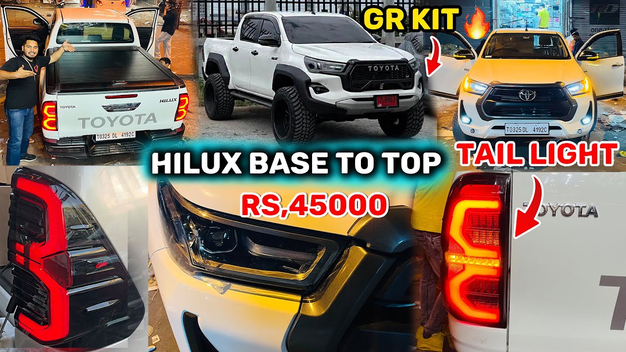Toyota Hilux Base to Top Modified Hilux 🔥Rs,45000 Modified tail Light Hilux Shutter Hilux