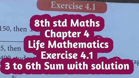 8th std Maths|Chapter 4|Life Mathematics|Exercise 4.1|3 to 6th sum with solution|TN samacheer kalvi