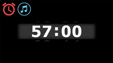 57 Minutes Countdown Timer with Clock Sound & Background Music