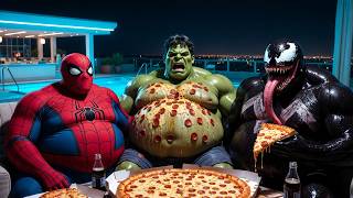 Spider-Man, Hulk & Venom Epic Fat Racing & Pizza Upgrade Part 2
