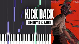 KICK BACK (Chainsaw Man OP) - Kenshi Yonezu - Piano Tutorial - Sheet Music & MIDI