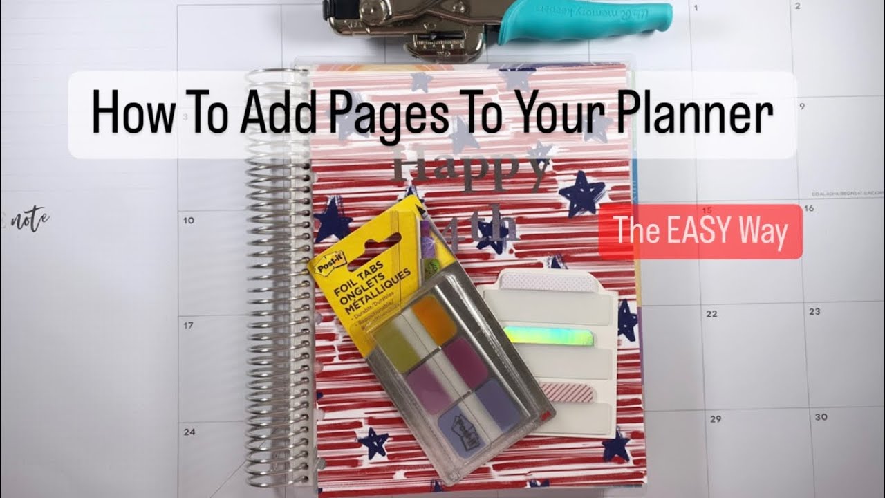 How To Add Pages To Your Coiled Erin Condren Planners | The EASY Way ...