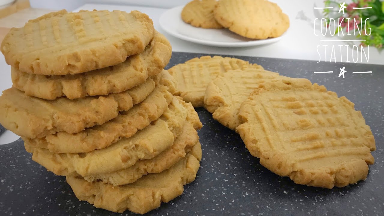 How To Make Peanut Butter Cookies Easy | คุกกี้เนยถั่ว สูตรคุ้กกี้ง่ายๆ