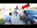 BROKEN CAR WINDOW PRANK ON COREY!! (HE K!CKED US OUT)