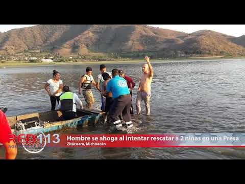 VIDEO Hombre se ahoga al intentar rescatar a 2 niñas en la Presa del Bosque, Zitácuaro
