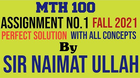 MTH100 assignment 1 solution fall 2021-2022|MTH 100|Solution|parallel line|Perpendicular line|VU.