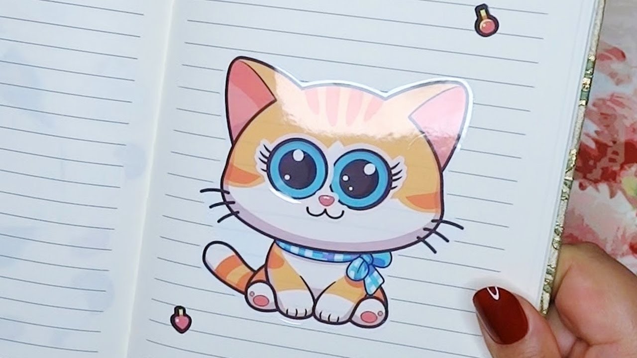 Satisfying Aesthetic Journaling | Assembly a Cute Cat Sticker with Me