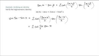 Verifying an Identity by Using Sum-to-Product and Double-Angle Identities