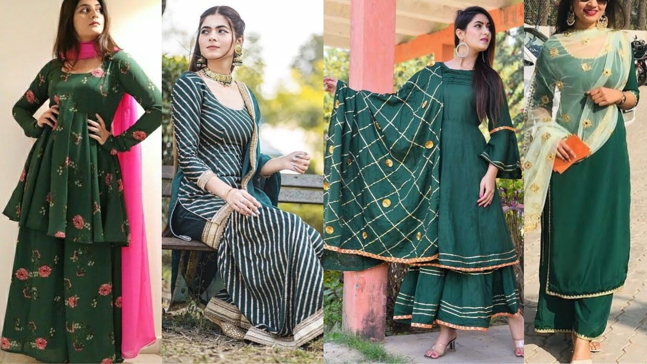 Buy For Mehndi Taffeta Silk Patiala Suit in Green Color Online