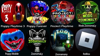 Poppy Playtime 3, Zoonomaly, Poppy Mobile, Project Playtime, Roblox, Dark Riddle, Scary Teacher 3D