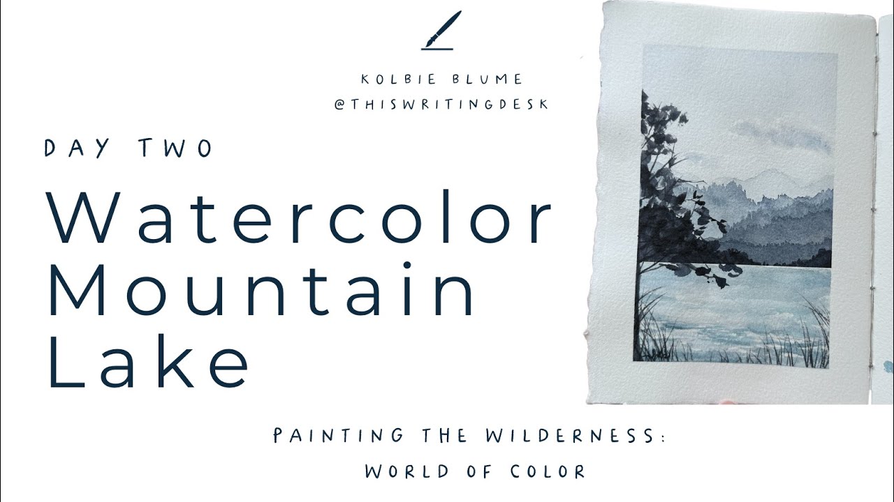 Watercolor Neutral Landscape | Gray Lake | 10-Day Challenge, Day 2