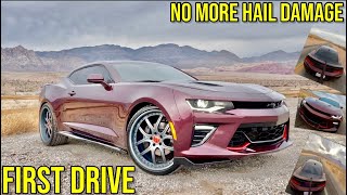 FIRST LOOK AND DRIVE IN THE HAIL DAMAGED CAMARO SS WE WON FROM COPART!