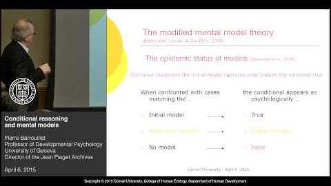 Pierre Barrouillet - Conditional reasoning and mental models