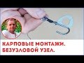 Как завязать безузловой узел. Карповые монтажи.