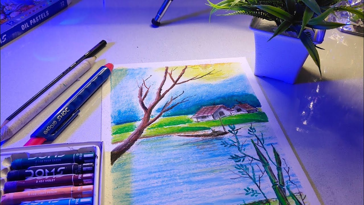 Landscape Drawing।।Easy scenary Drawing 